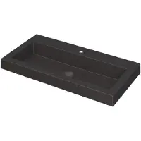 Ink Dock Wastafel Quartz met 1 Kraangat - 800x400x60 mm - Quartz Zwart