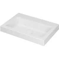 Ink Dock Wastafel Polystone Zonder Kraangat - 600x400x60 mm - Mat Wit