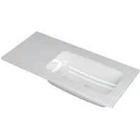 Ink Faktor Wastafel Polystone Rechts Zonder Kraangat - 1000x450x15 mm - Glans Wit