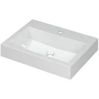 Ink Momento Wastafel Polystone met 1 Kraangat - 600x450x90 mm - Glans Wit
