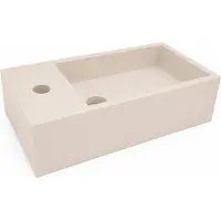 Wiesbaden Fontein lotte links rechthoekig 40x22x10 cm solid surface beige