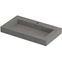 Ink Pitch Wastafel Keramische Slab Bak met Drain en Front en Side Skirts 1 Kraangat - 800x450x90 mm - Armani Grey Mat