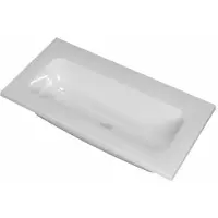 Ink Reflekt Wastafel Polystone Centraal Zonder Kraangat - 800x400x15 mm - Glans Wit