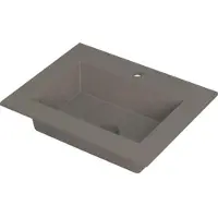 Ink Kraft Wastafel Enkele Bak 1 Kraangat - 600x450x10 mm - Quartz Beton