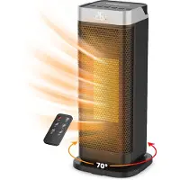 Vulpes goods Tech - Elektrische Kachel - Ventilatorkachel - Keramische Kachel - 4 Standen - 2000W - Timer, Afstandsbediening & Thermostaat - Heater - Elektrische Verwarming voor Binnen - Zwart