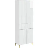 vidaXL Kast Set 2 st Hoogglans Wit Bewerkt hout