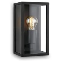 Briloner LUANDA - Wandlamp voor buiten en binnen - E27 fitting - zwart - metaal - buitenverlichting - IP44 - 26 x 14 x 13,5 cm