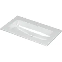 Ink Aspekt Wastafel Porselein Centraal met 1 Kraangat - 800x450x15 mm - Glans Wit