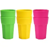 PlasticForte onbreekbare drinkglazen - 9x stuks - kunststof/plastic - mix van 3 kleuren - 520 ml - 13 cm