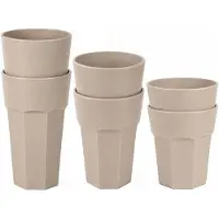 PlasticForte onbreekbare drinkglazen - 45x stuks - kunststof - beige - 360-520-600 ml - stapelbaar - camping