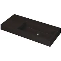 Ink Momento Wastafel Quartz Wasbak Rechts Zonder Kraangat - 1000x450x90 mm - Quartz Zwart