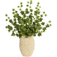 Mica Decorations Kunstplant takken Hedera - 6x - H63 cm - groen - kunststof - bladgroen - siertakken - klimop