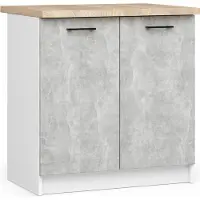Akord Keukenkast modulaire OLIWIA S80 met Verkblad / Onderkast met 2 Deuren / Furniture Factory / Wit – Beton Grijs / 80 x 85 x 46 cm