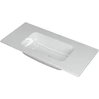 Ink Faktor Wastafel Polystone Midden Zonder Kraangat - 1000x450x15 mm - Glans Wit