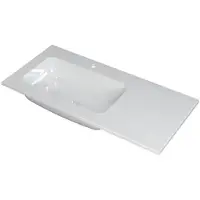 Ink Faktor Wastafel Polystone Links met 1 Kraangat - 1000x450x15 mm - Glans Wit