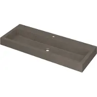 Ink Momento Wastafel Quartz met 1 Kraangat - 1200x450x90 mm - Quartz Beton