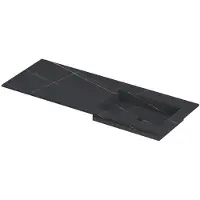 Ink Post Wastafel Keramische Slab Envelop Bak Rechts Zonder Kraangat - 1200x450x10 mm - Lauren Black Mat