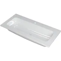 Ink Faktor Wastafel Polystone Centraal met 1 Kraangat - 1000x450x15 mm - Glans Wit