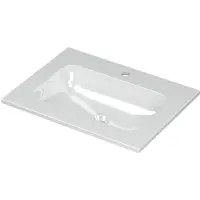 Ink Aspekt Wastafel Porselein Centraal met 1 Kraangat - 600x450x15 mm - Glans Wit