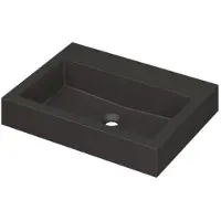 Ink Momento Wastafel Quartz Zonder Kraangat - 600x450x90 mm - Quartz Zwart