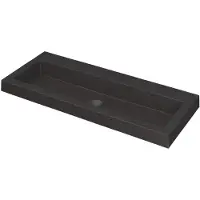 Ink Dock Wastafel Quartz Zonder Kraangat - 1000x400x60 mm - Quartz Zwart