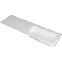 Ink Faktor Wastafel Polystone Rechts Zonder Kraangat - 1600x450x15 mm - Glans Wit