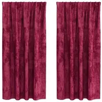 vidaXL Velvet Gordijnen 2 st Wijnrood 175 x 140 cm Fluweel