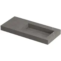Ink Pitch Wastafel Keramische Slab Rechts met Drain en Front en Side Skirts Zonder Kraangat - 1000x450x90 mm - Armani Grey Mat