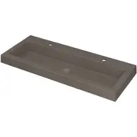 Ink Dock Wastafel Quartz met 2 Kraangaten - 1000x400x60 mm - Quartz Beton