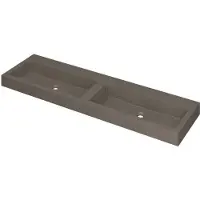 Ink Momento Wastafel Quartz Dubbel Zonder Kraangat - 1600x450x90 mm - Quartz Beton