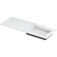 Ink Post Wastafel Keramische Slab Envelop Bak Rechts met 1 Kraangat - 1200x450x10 mm - Calacatta Mat