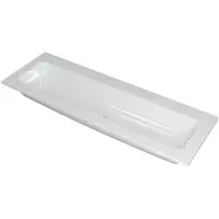 Ink Faktor Wastafel Polystone Centraal Zonder Kraangat - 1400x450x15 mm - Glans Wit
