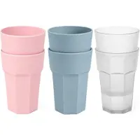 PlasticForte onbreekbare drinkglazen - 6x stuks - kunststof/plastic - mix van 3 kleuren - 520 ml - 13 cm