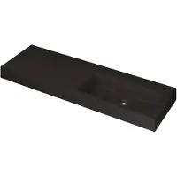 Ink Momento Wastafel Quartz Wasbak Rechts Zonder Kraangat - 1400x450x90 mm - Quartz Zwart