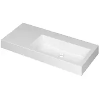 Ink Momento Wastafel Polystone Wasbak Rechts Zonder Kraangat - 1000x450x90 mm - Glans Wit