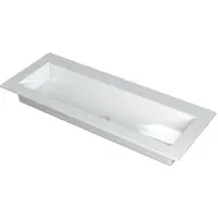 Ink Kraft Wastafel Enkele Bak Zonder Kraangat - 1200x450x10 mm - Glans Wit