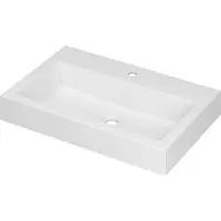 Ink Momento Wastafel Polystone met 1 Kraangat - 700x450x90 mm - Mat Wit
