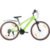 Happiq Mountainbike – Voor heren en dames – Hardtail, 21 versnellingen, V-brake – 66 cm wielen, groen, frame van hoogwaardig staal