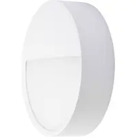 Brumberg LED buiten wandlamp EYE, halfopen, wit, CCT, IP65 EYE, wit / opaal, Hal, Aluminium