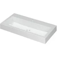 Ink Momento Wastafel Polystone met 1 Kraangat - 900x450x90 mm - Glans Wit