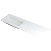 Ink Faktor Wastafel Polystone Links Zonder Kraangat - 1600x450x15 mm - Mat Wit