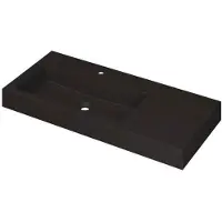 Ink Momento Wastafel Quartz Wasbak Links met 1 Kraangat - 1000x450x90 mm - Quartz Zwart