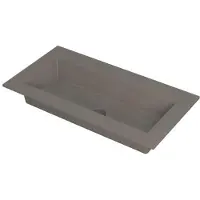 Ink Kraft Wastafel Enkele Bak Zonder Kraangat - 900x450x10 mm - Quartz Beton