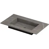 Ink Post Wastafel Keramische Slab Envelop Bak Zonder Kraangat - 800x450x10 mm - Armani Grey Mat