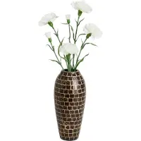 Mica Decorations Kunstbloem Anjer Floristic - 5x - H71 cm - wit - kunststof - stelen kunstbloemen - boeket - witn bloemetjes