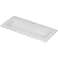 Ink Aspekt Wastafel Porselein Centraal met 1 Kraangat - 1000x450x15 mm - Mat Wit