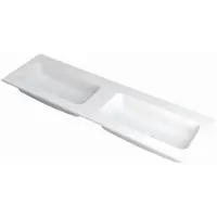 Ink Faktor Wastafel Polystone Dubbel Zonder Kraangaten - 1600x450x15 mm - Mat Wit