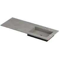 Ink Post Wastafel Keramische Slab Envelop Bak Rechts met 1 Kraangat - 1200x450x10 mm - Armani Grey Mat