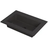 Ink Kraft Wastafel Enkele Bak Zonder Kraangat - 700x450x10 mm - Quartz Zwart