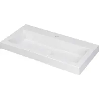 Ink Dock Wastafel Polystone met 1 Kraangat - 800x400x60 mm - Mat Wit